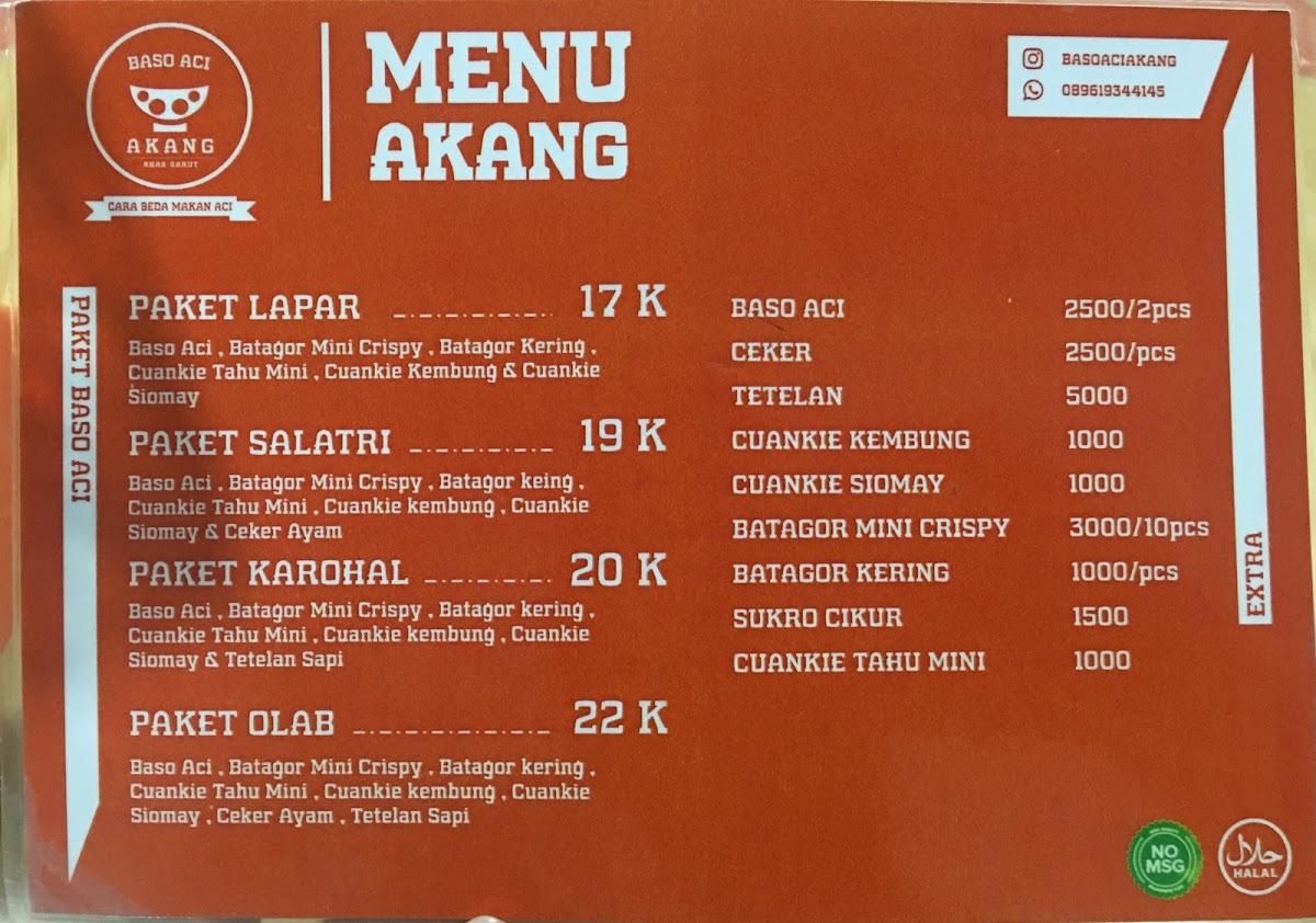 Menu At Baso Aci Akang Kelapa Gading Restaurant North Jakarta Ba2