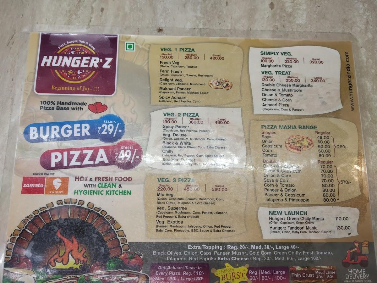 Hunger'z Palampur menu