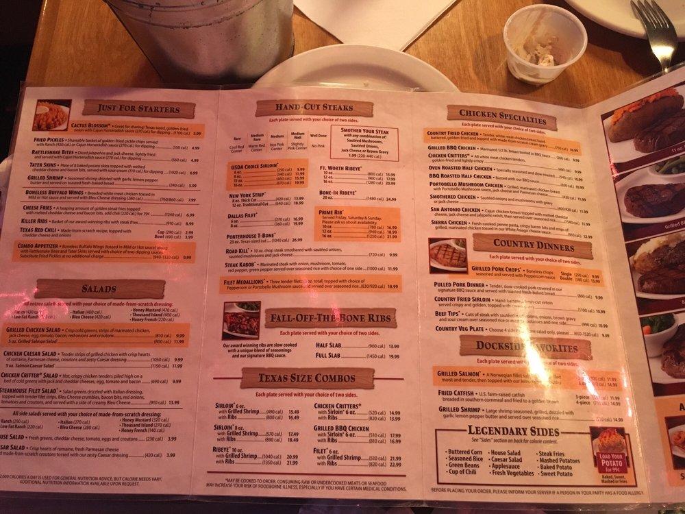 Menu at Texas Roadhouse BBQ, Knoxville, 120 Morrell Rd