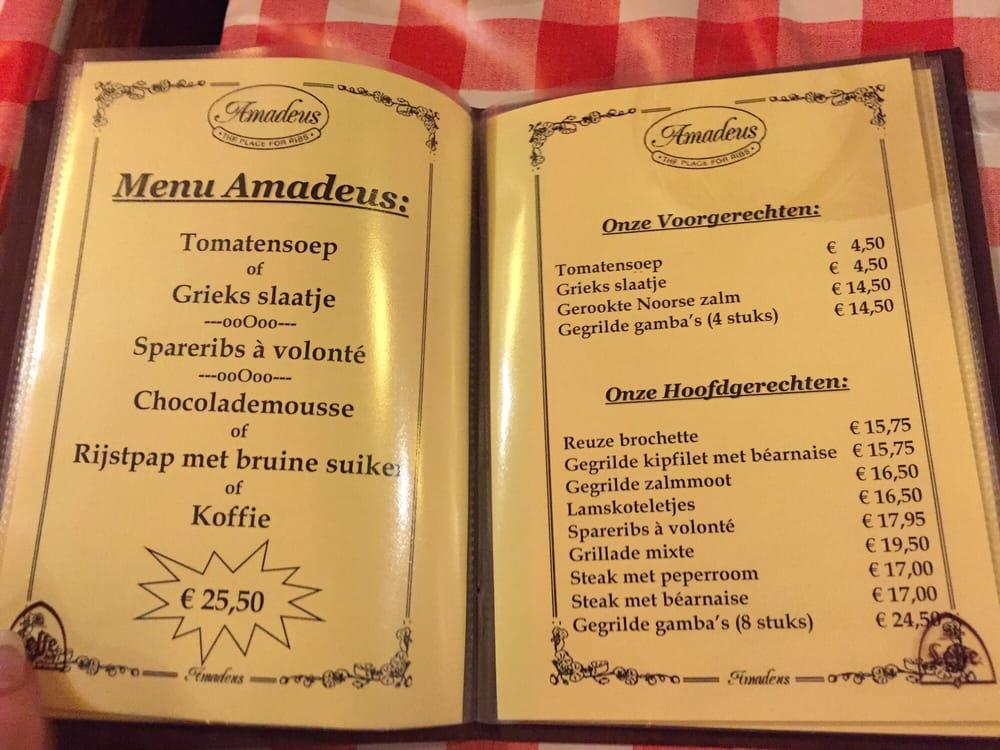 Menu at Amadeus Antwerpen 1, Antwerp, SintPaulusplaats 20