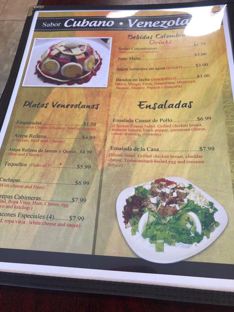 Menu at Mango's Cuban Cafe, Naples