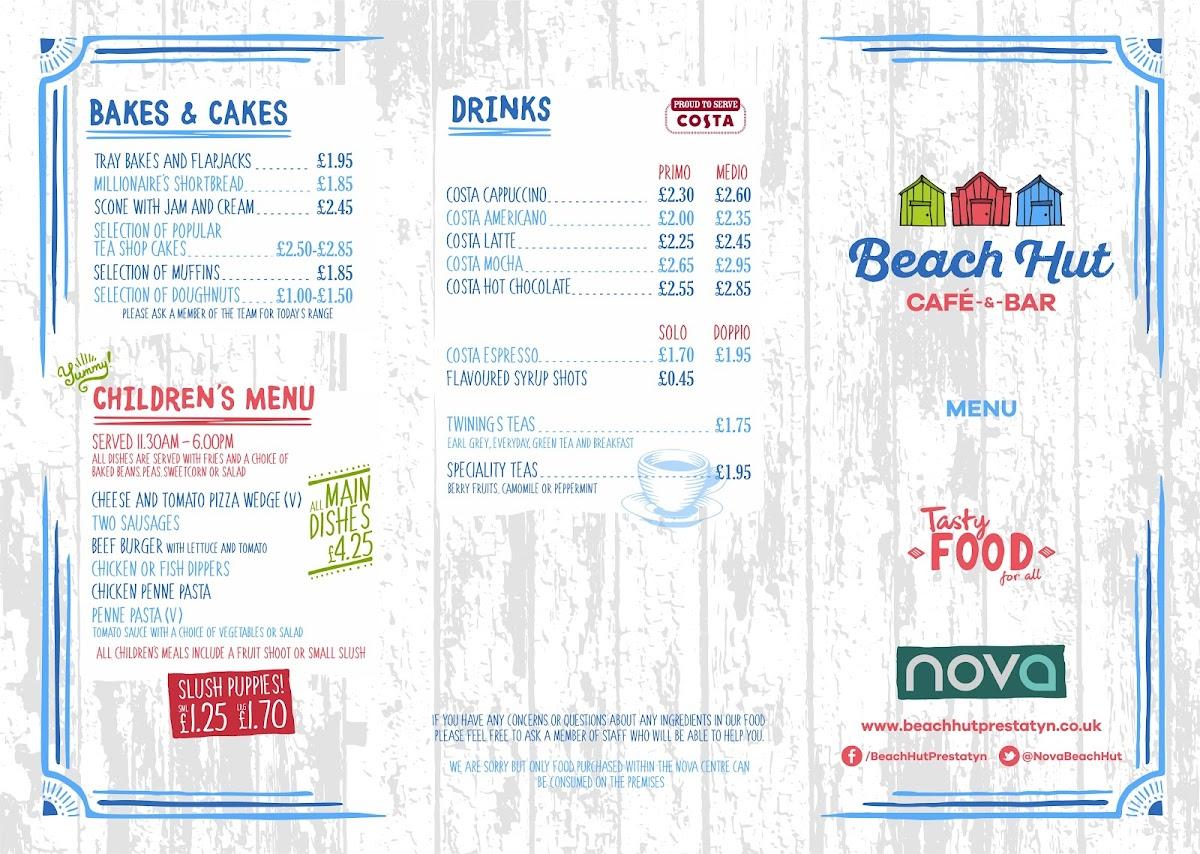 Menu At Beach Hut Cafe Bar Prestatyn Beach Rd W   R404 Menu Beach Hut Cafe And Bar 