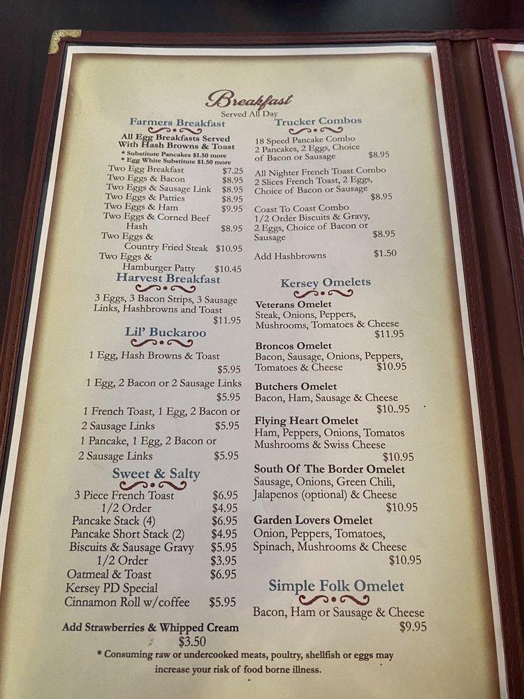 Menu at Butter My Biscuit Cafe, Kersey