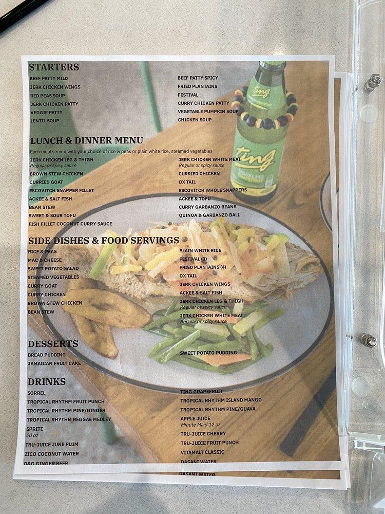 Menu at Jamrock Island Cuisine restaurant, Vacaville
