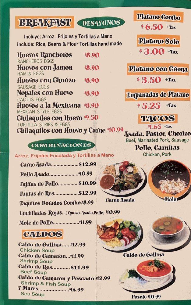 Menu At Llego El Sabor Restaurant, Pasadena