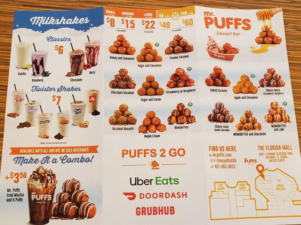 Menu at Mr. Puffs desserts, Orlando, S Orange Blossom Trl Unit 1530
