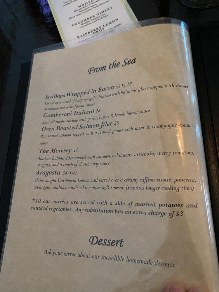 Menu at Rocco's Restaurant, San Clemente