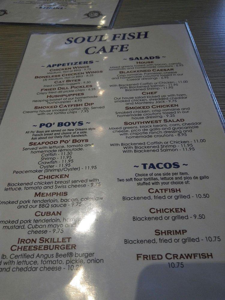 Menu at Soul Fish Cafe, Memphis, 862 Cooper St