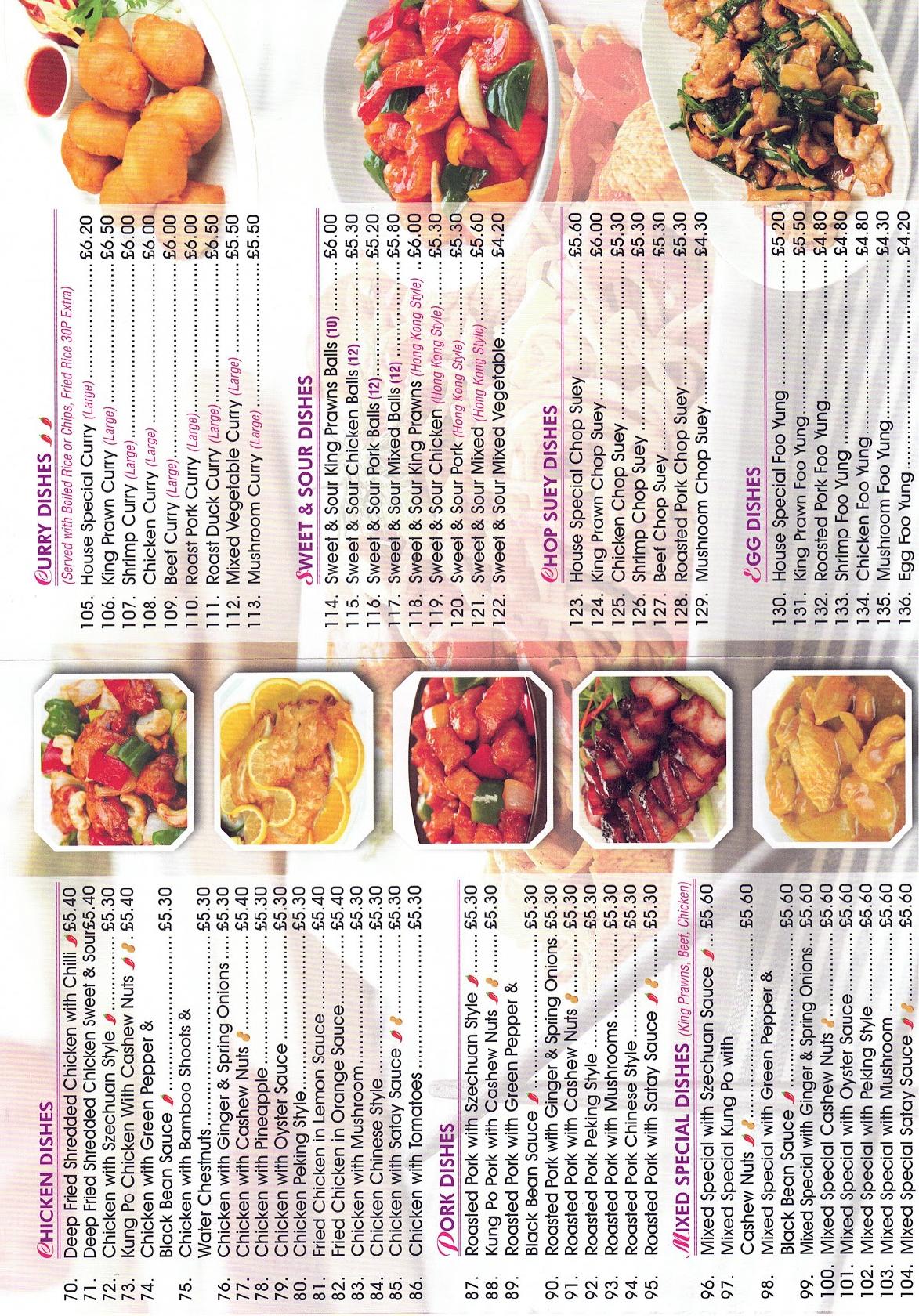 Menu at China Garden, Gosport