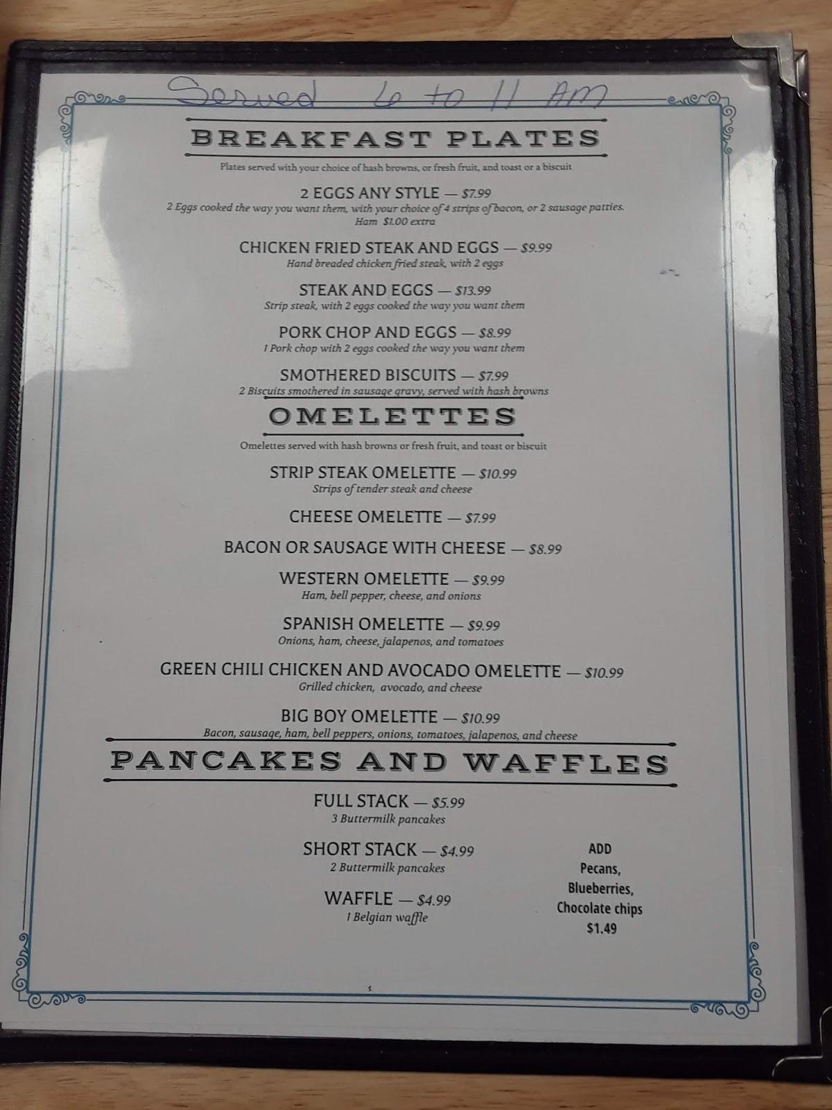 Menu At Copper Kettle Cafe Odessa 1032