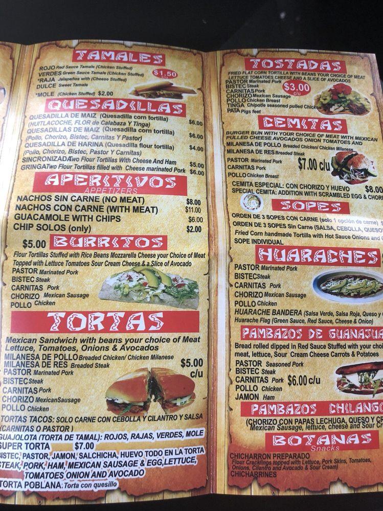 Menu at Taco Express Food Store restaurant, Perth Amboy