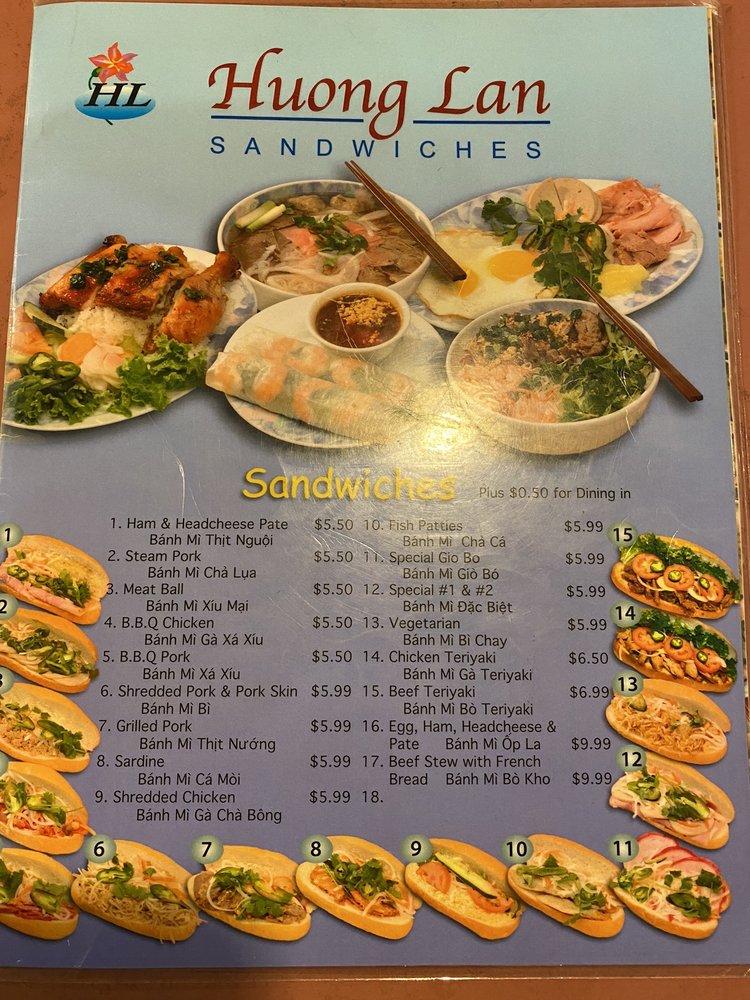 Menu at Huong Lan 10 restaurant, Fresno, E Kings Canyon Rd 102