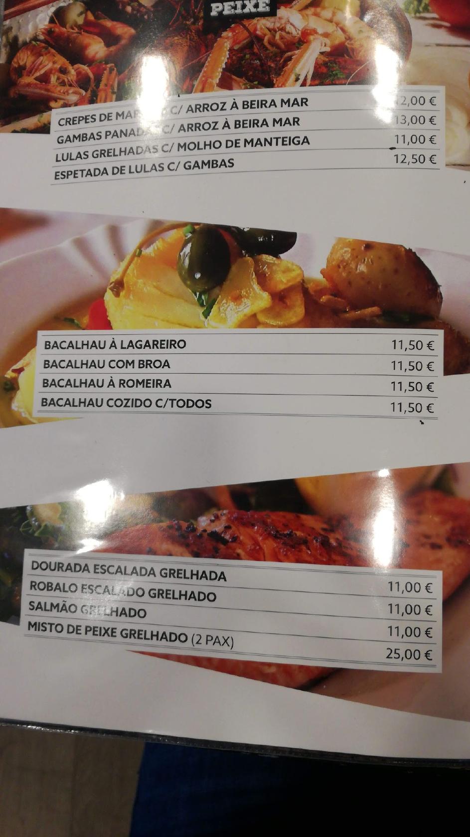 Menu at Restaurante Sabores da Romeira, Coimbra