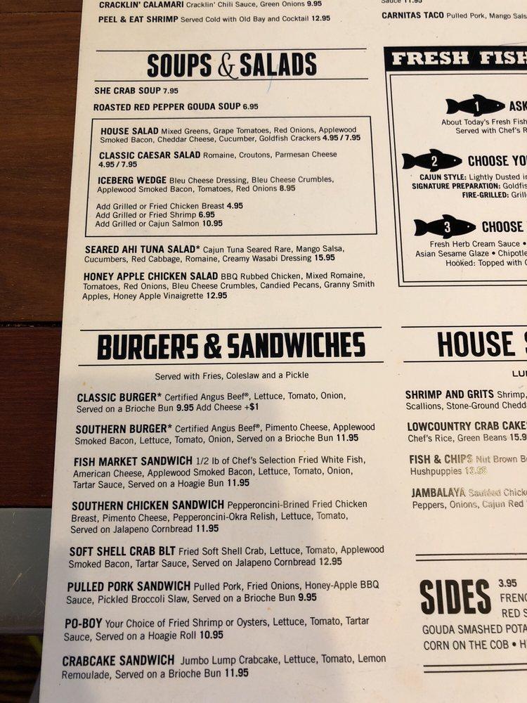 Carta de Flying Fish Public Market & Grill, North Myrtle Beach