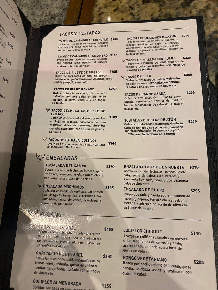 Menu at Mochomos steakhouse, Mexicali, Calz. Manuel Gómez Morín 799 ...