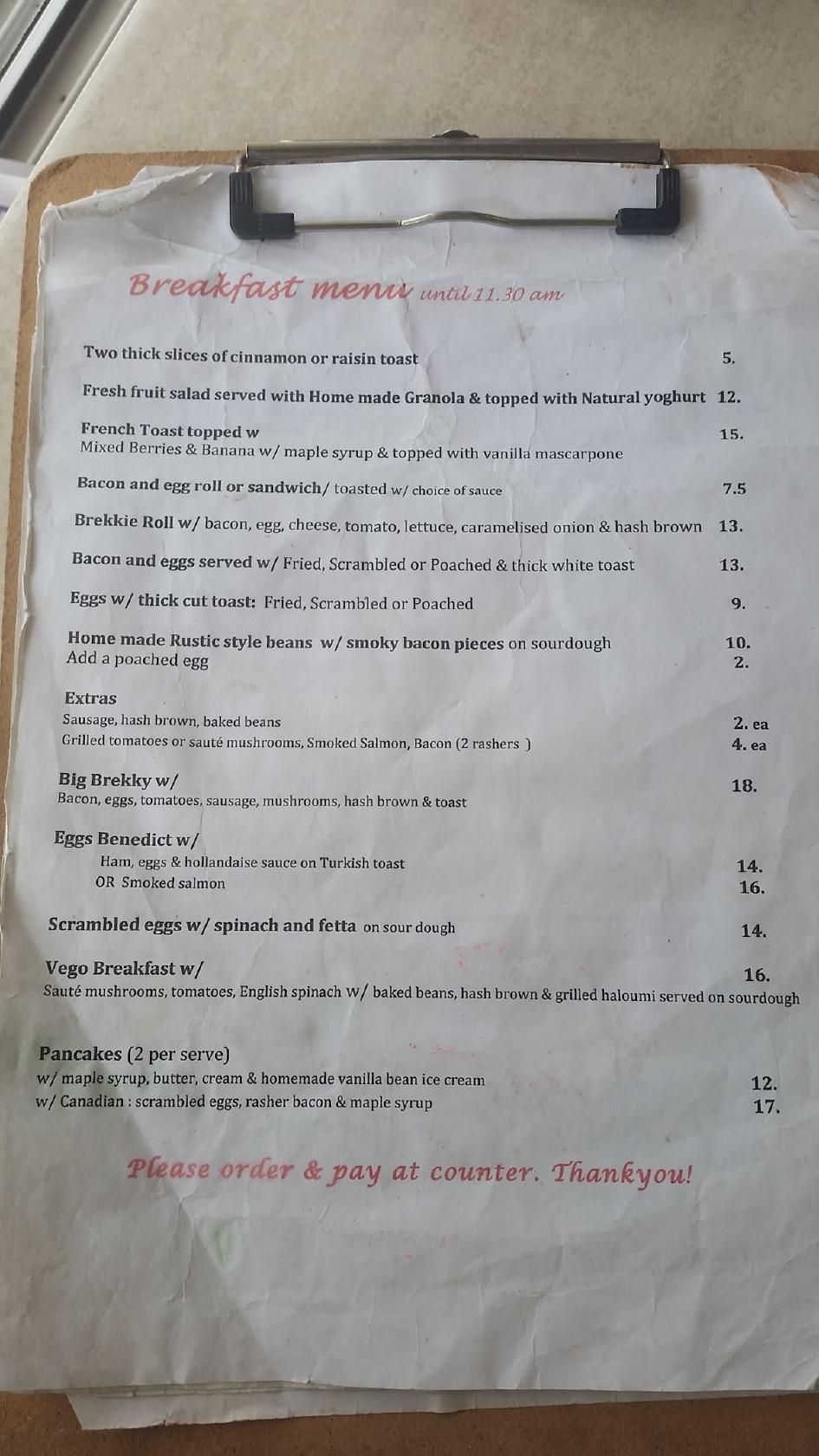 Menu at Narooma Ice Creamery Cafe, Narooma