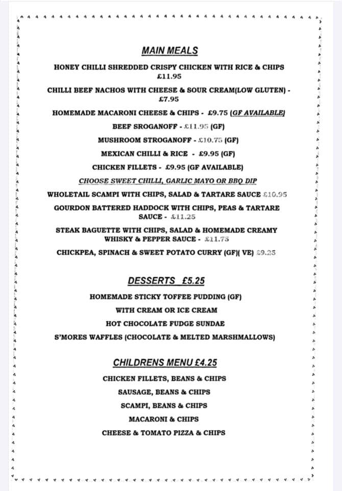 Menu at Queens Arms pub & bar, Inverbervie