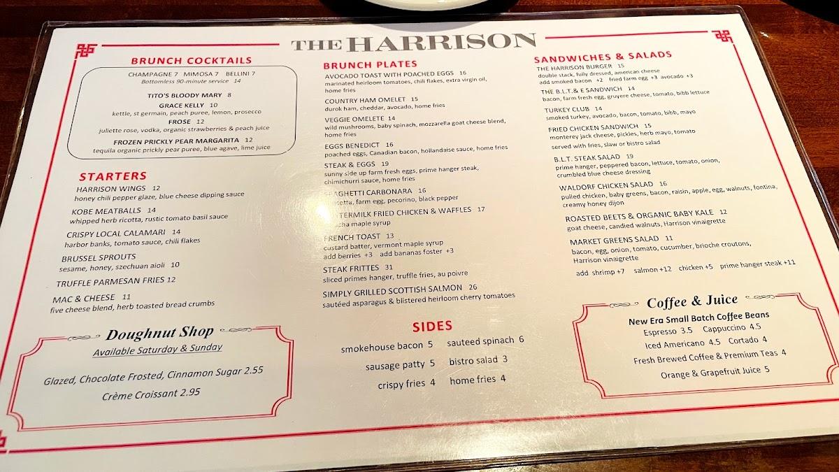 Menu at The Harrison pub & bar, Floral Park