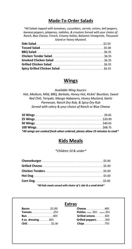 Menu at Boss Hog BBQ, Sherrills Ford