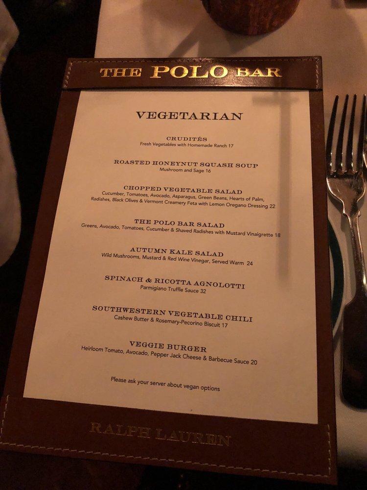 Menu at The Polo Bar, West New York, 1 E 55th St