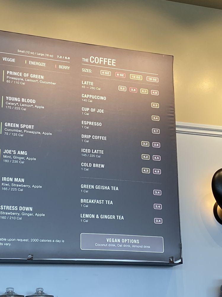 Menu at JOE & THE JUICE pub & bar, San Ramon