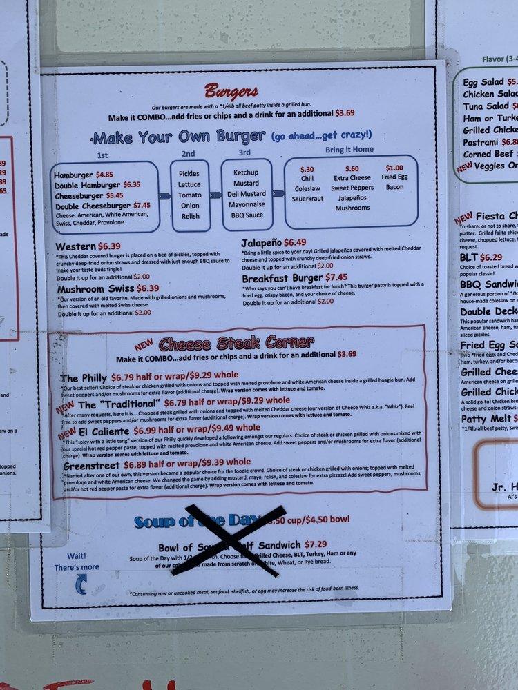 Menu at Famous Uncle Al's @ Kemps River restaurant, Virginia Beach ...