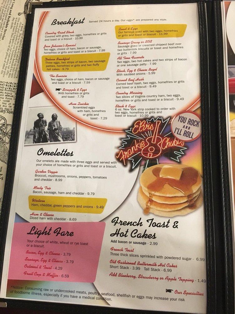 Menu at Horne's restaurant, Port Royal