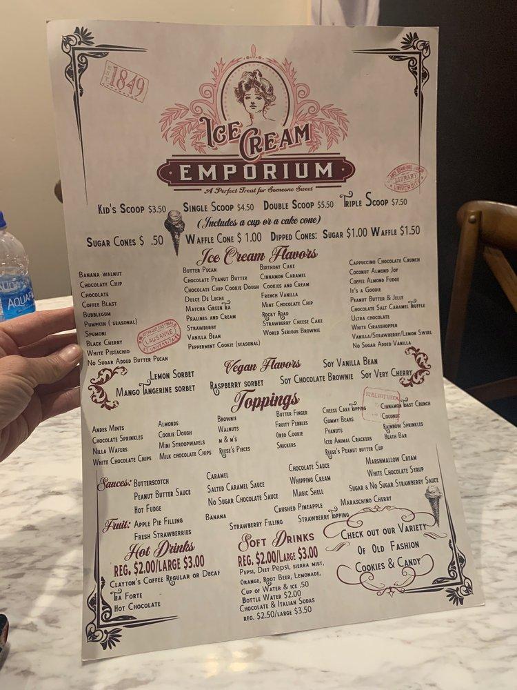 Menu at Ice Cream Emporium desserts, Ripon