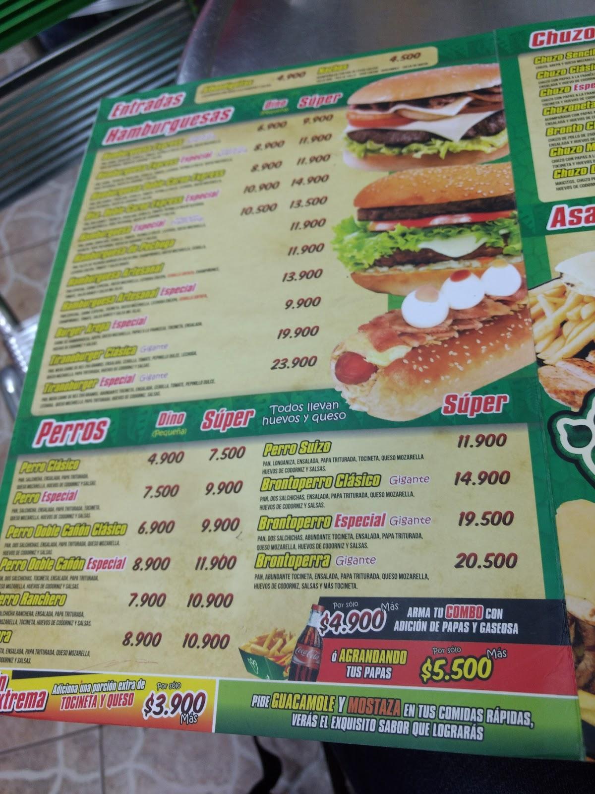 Menu at Los Verdes restaurant Medellín Cra 40 9A 12