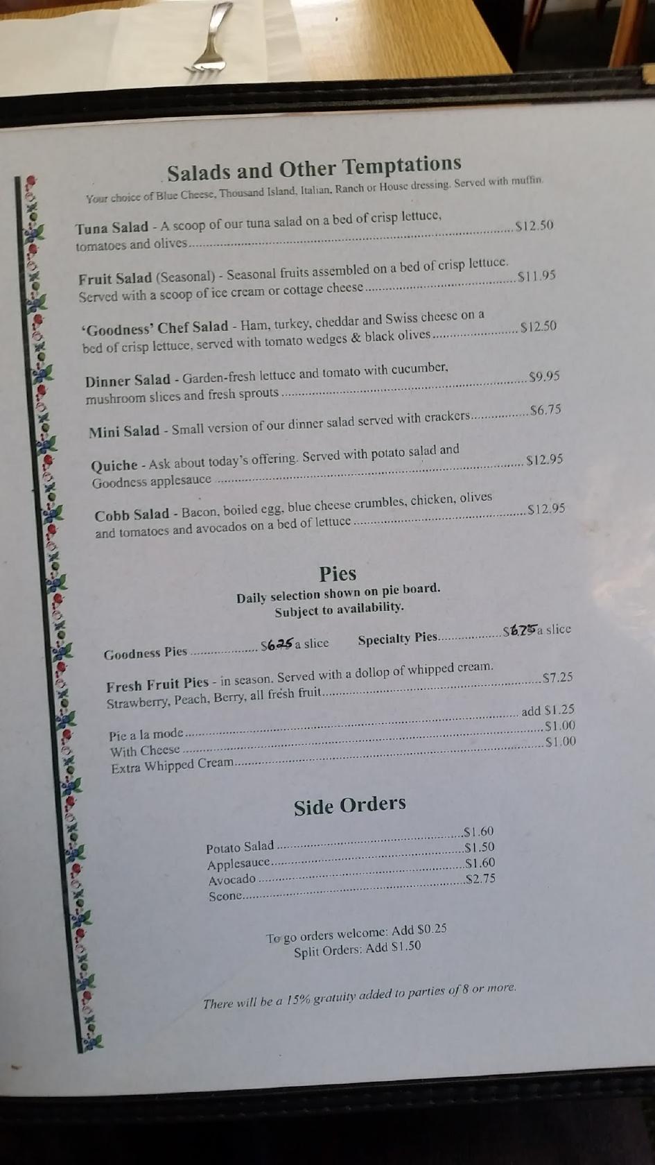 Menu at A Slice of Goodness desserts, Roseville
