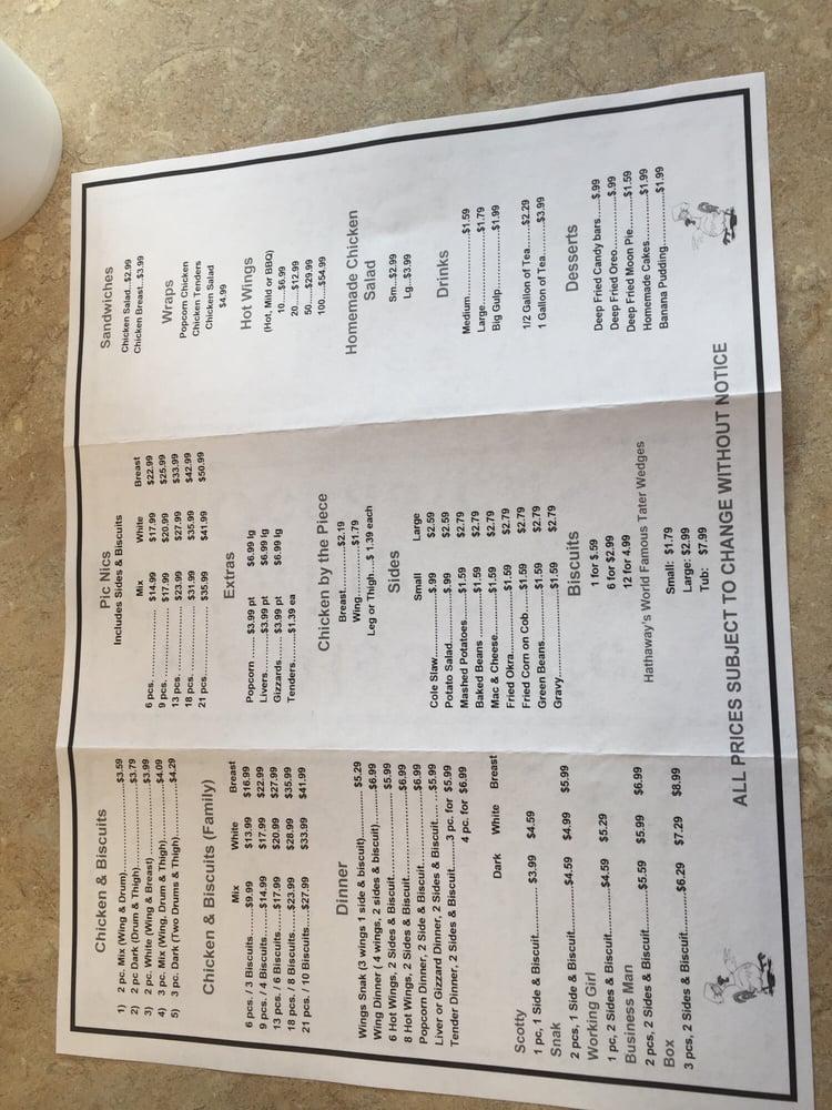 Menu at Hathaways Fried Chicken desserts, Monroe