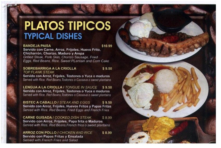 Menu at La Parrilla de Pancho restaurant, Margate