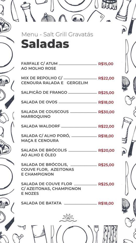 Restaurante Salt cardápio