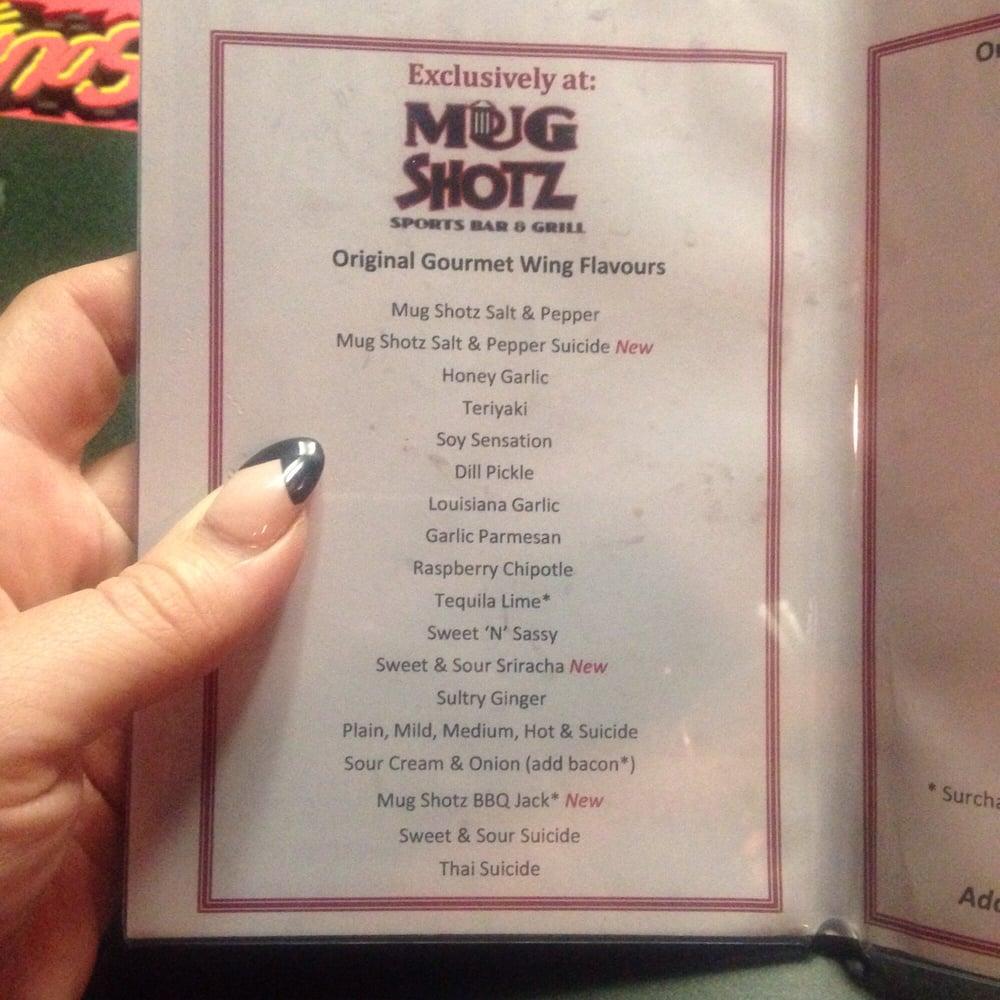 Carta de Mug Shotz Sports Bar & Grill, Calgary