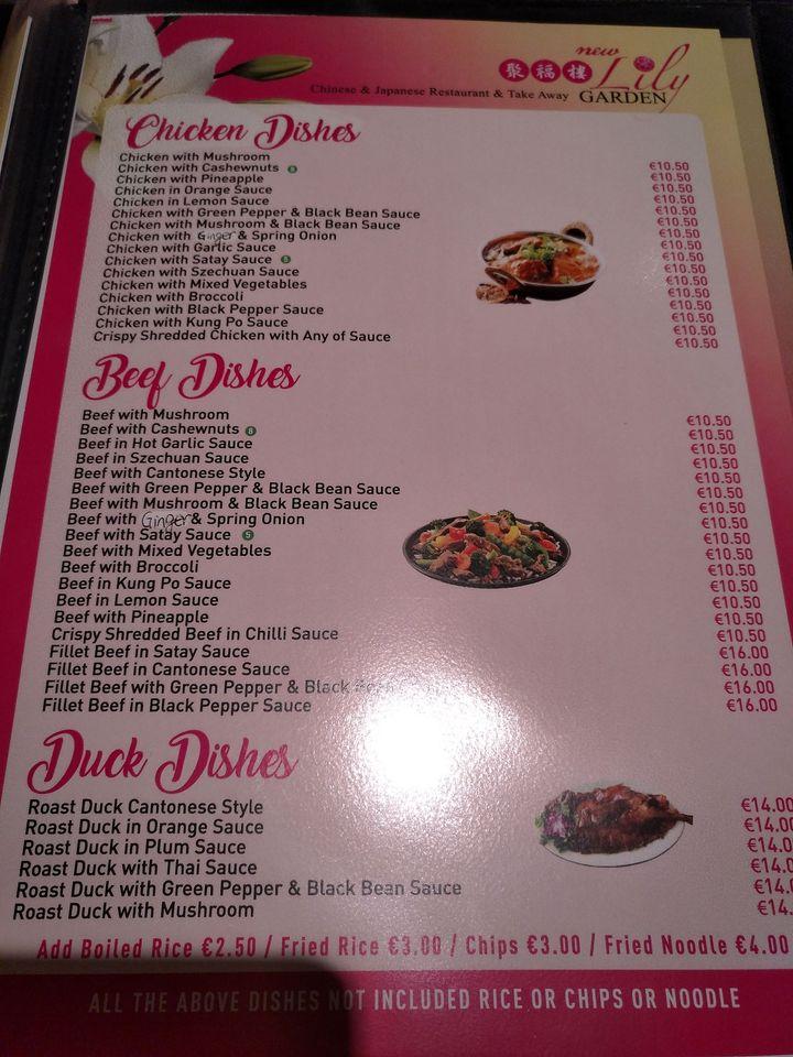 Menu at The Lily Garden Chinese Restaurant, Edenderry