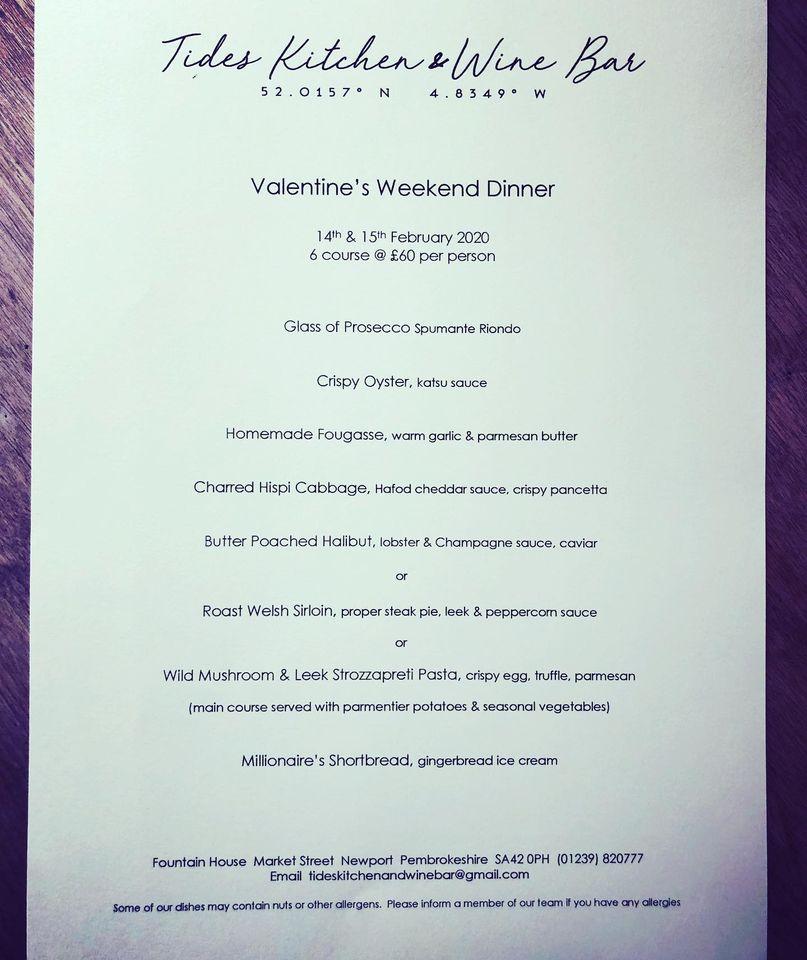 Menu at Tides Kitchen & Wine Bar, Newport