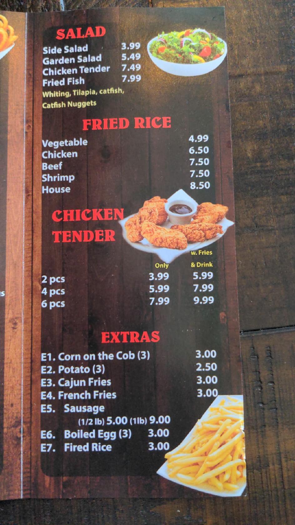 Menu at FISH & CAJUN CRAB restaurant, Winder