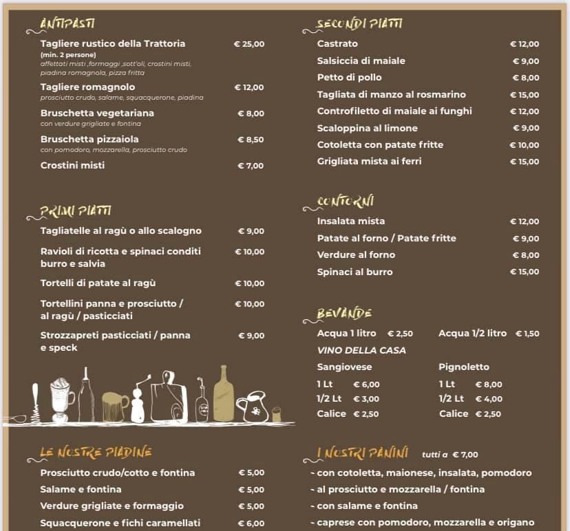 Menu di Trattoria Da Giovanna 