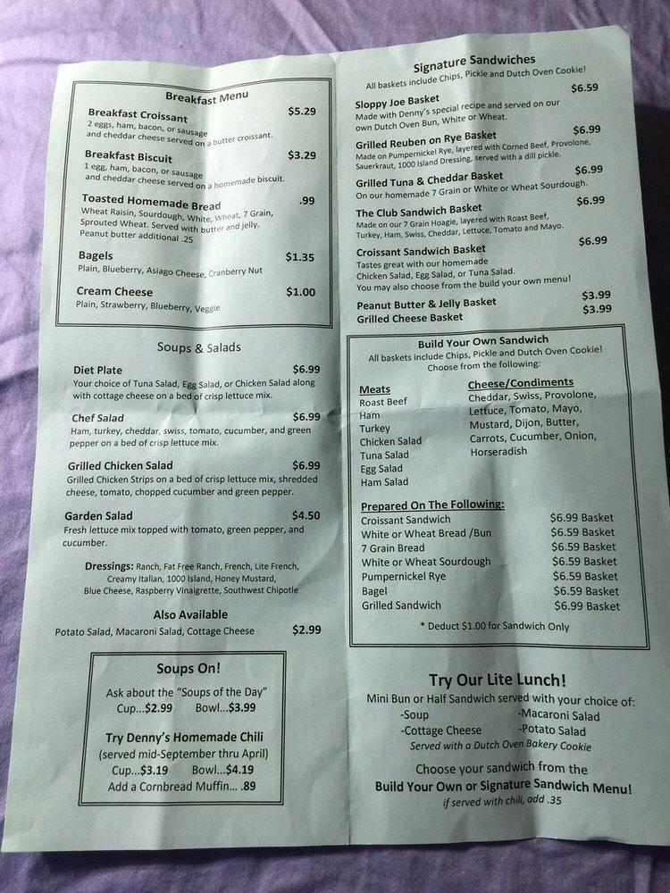 Menu at Van Hemert's Dutch Oven Bakery Ames, IA, Ames
