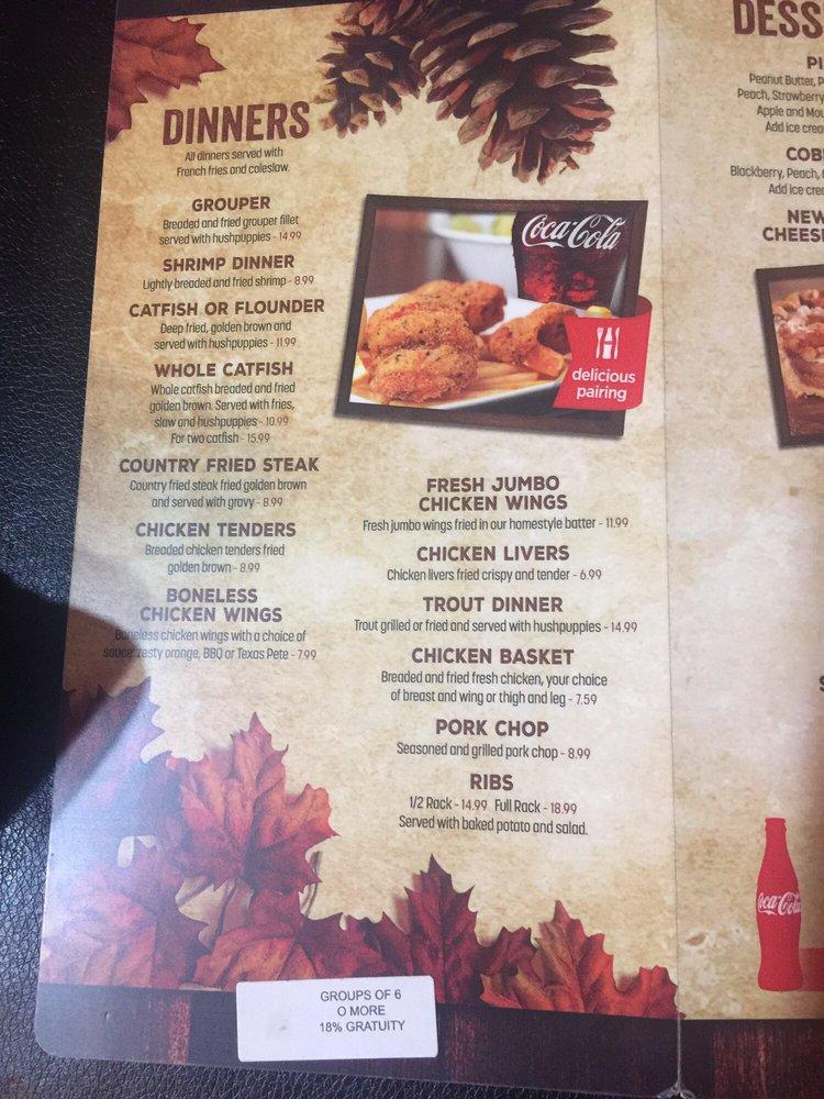 Menu at Paul's Family Restaurant, Cherokee