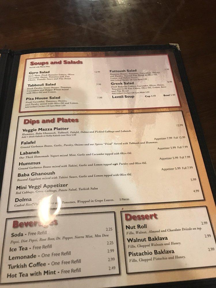 Menu at Pita House restaurant, Battle Ground, 715 W Main St 117
