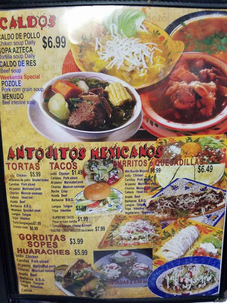 Menu at Tacos Express Authentic Mexican Food restaurant, Orlando