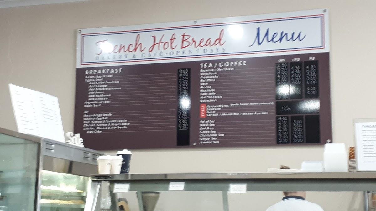 Menu at French Hot Bread cafe, Maryborough