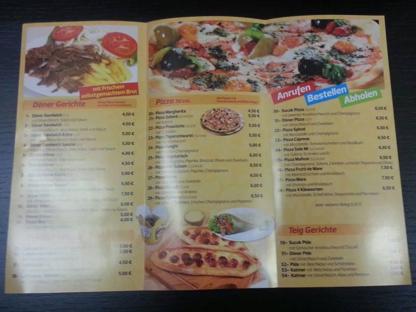 Menu at Pizza Kebap Haus 62, Oppenheim