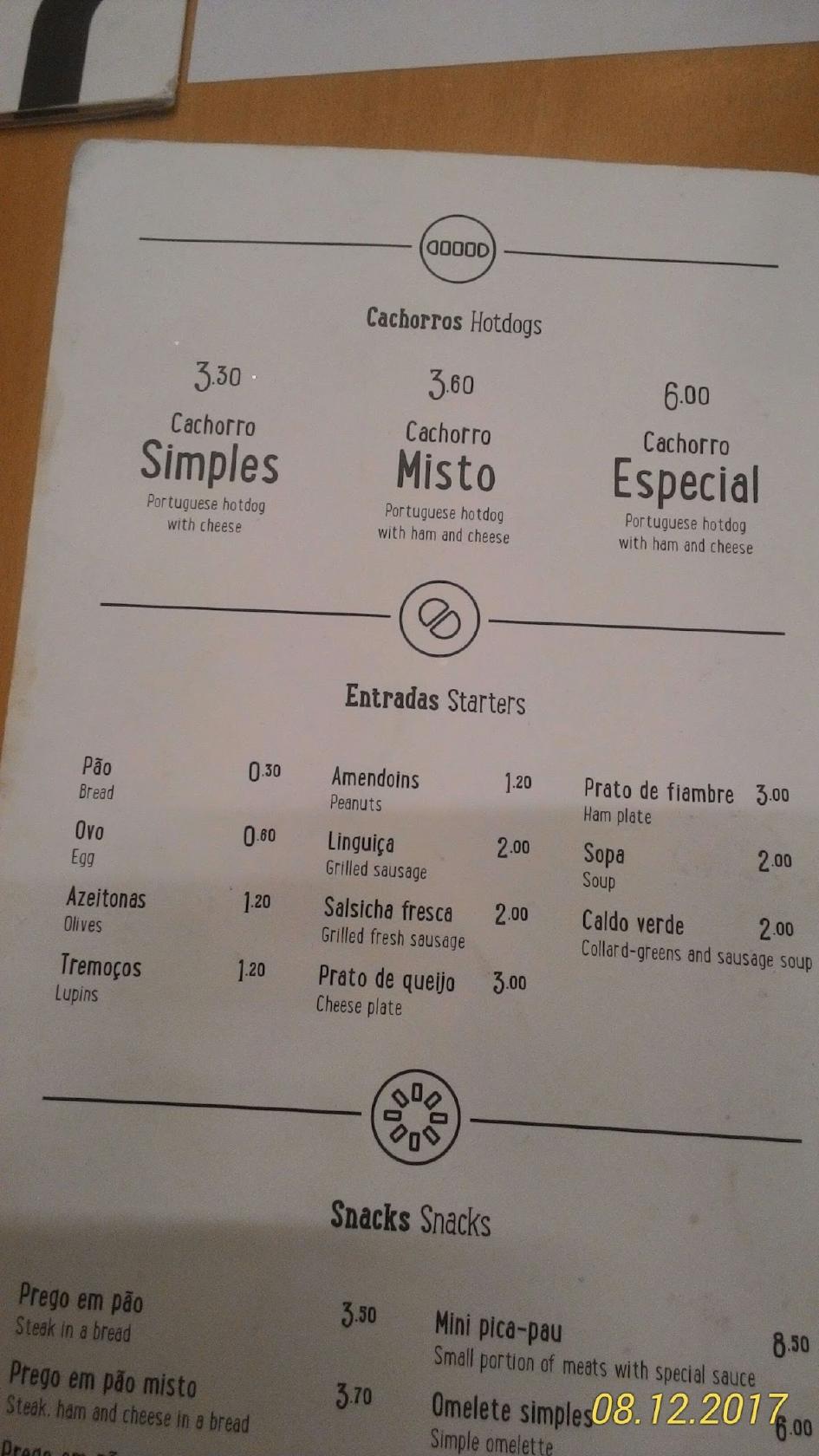 República dos Cachorros take-away Porto – Menu e preços