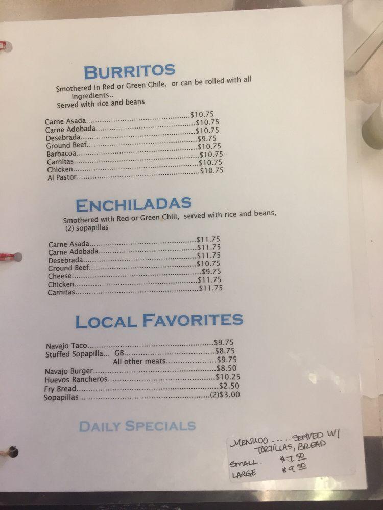 Menu at El Taco Loco restaurant, Farmington