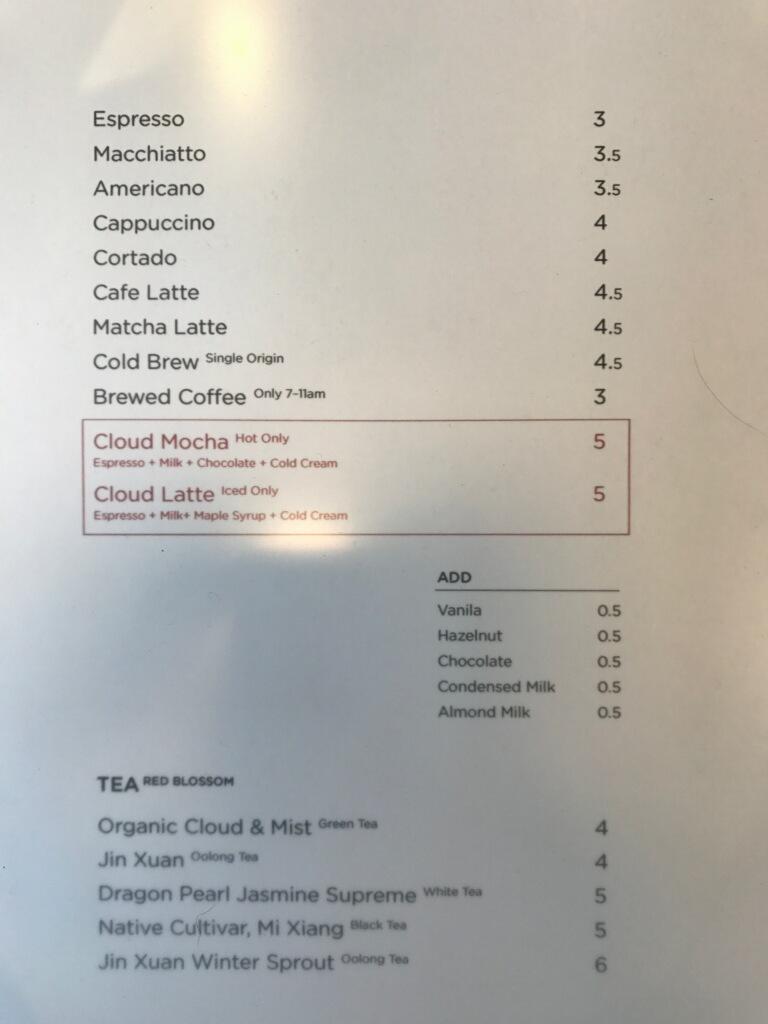 Menu at Tilt Coffee Bar, Los Angeles