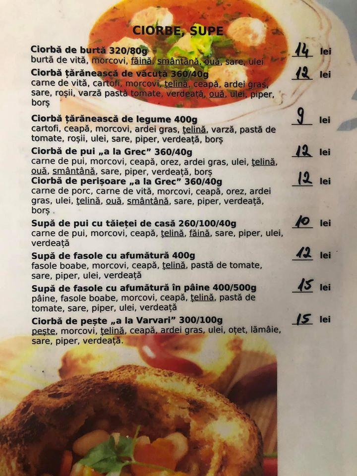Menu de Varvari Pub
