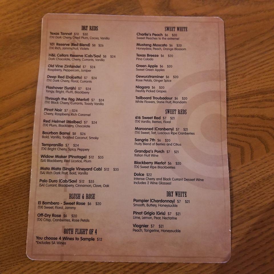 hook & ladder coffees & wine co. wichita falls menu