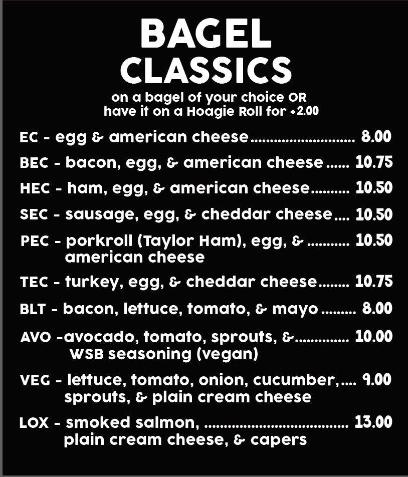 Menu at Westside Bagel and Bakery, Lahaina
